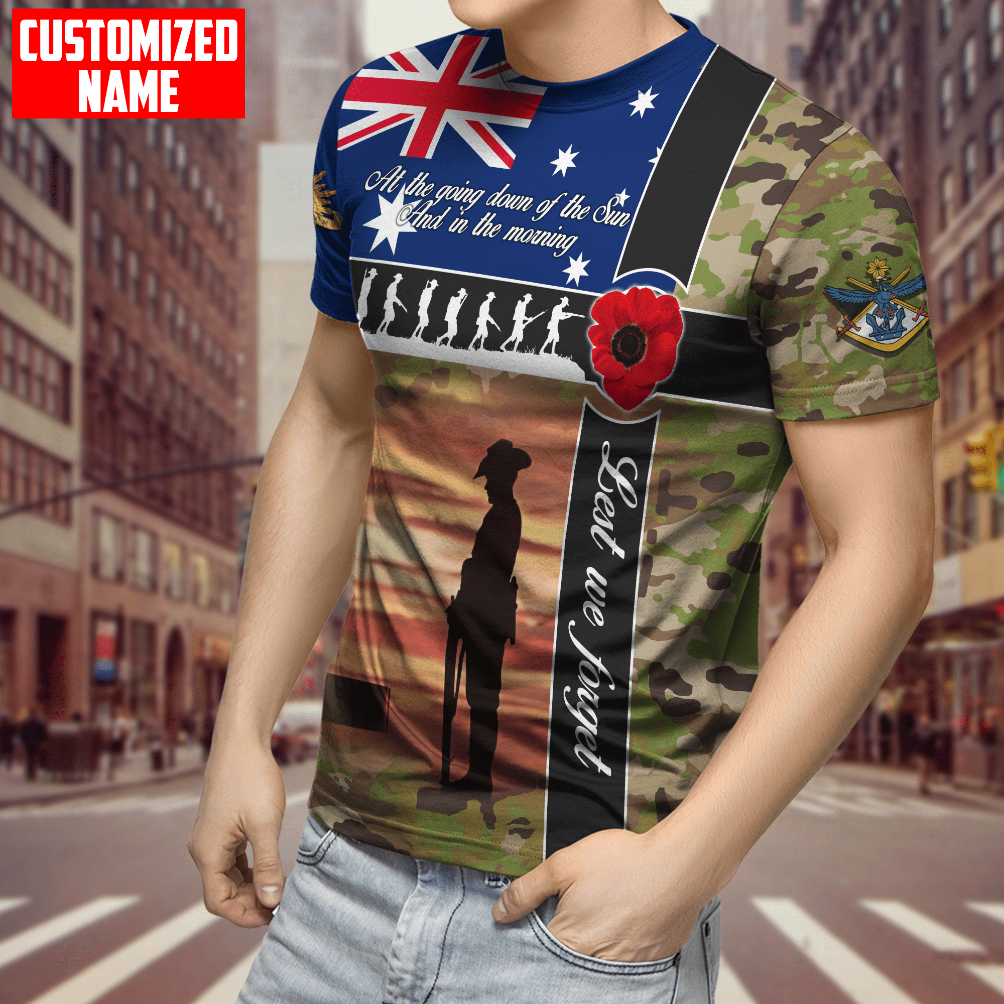 ANZAC day the ode Lest we forget Australian Army shirts VP