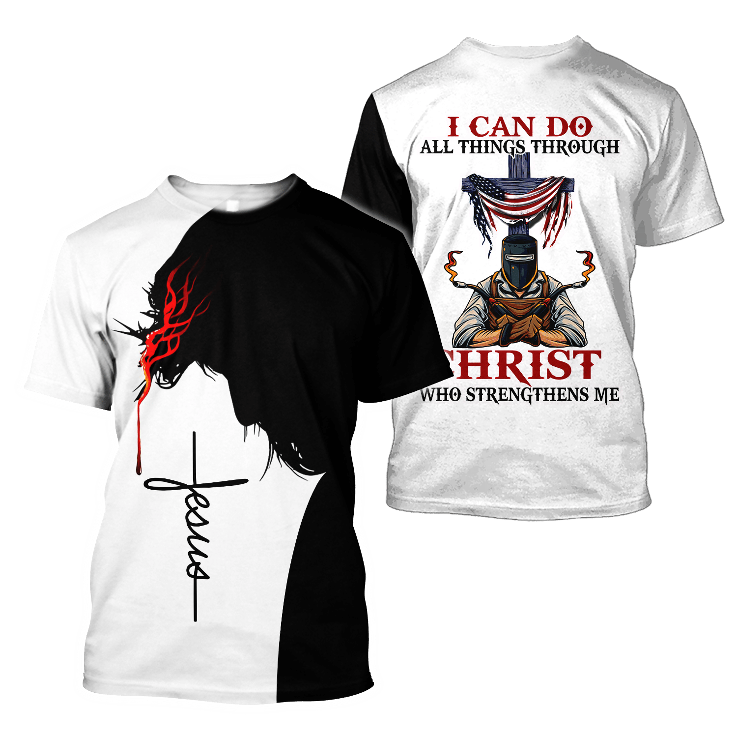 Premium Personalized Printed Jesus Welder Shirts MEI