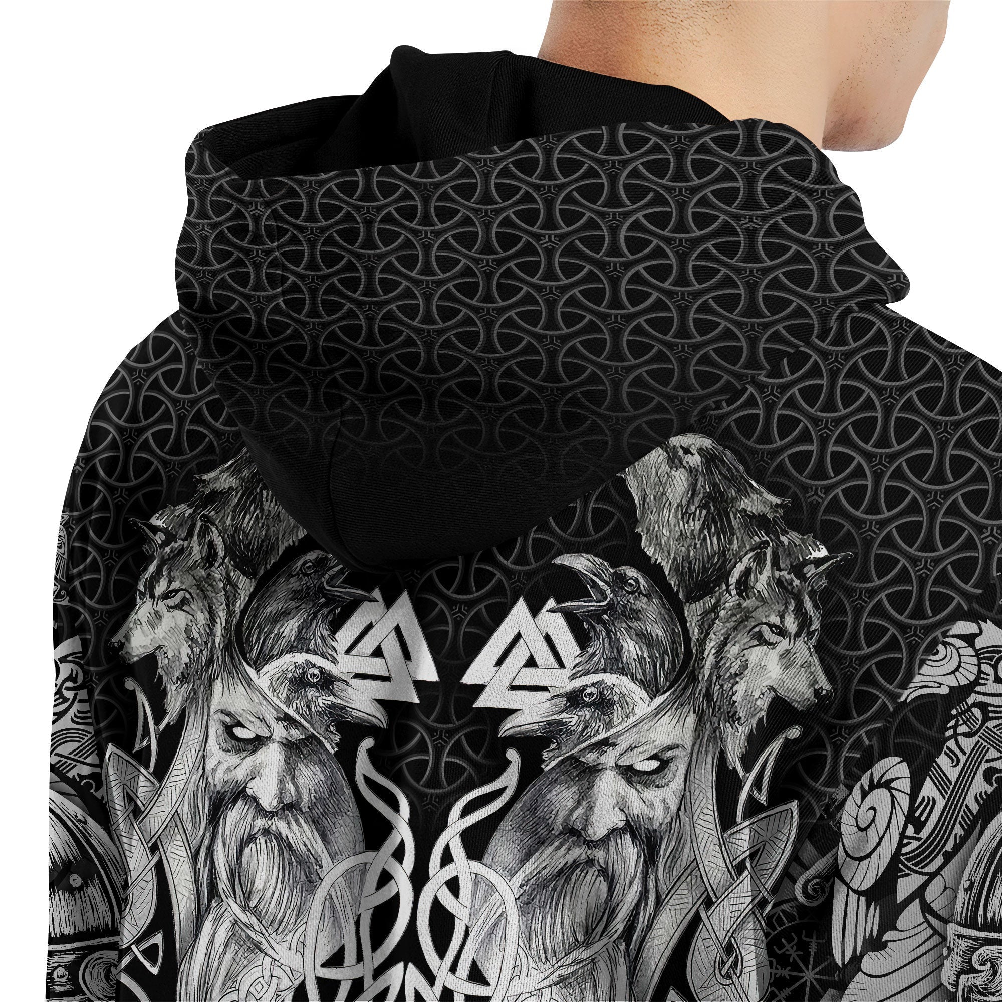 Wolf And Viking Black White 3D All Over Printed Unisex Shirt NTN08092202