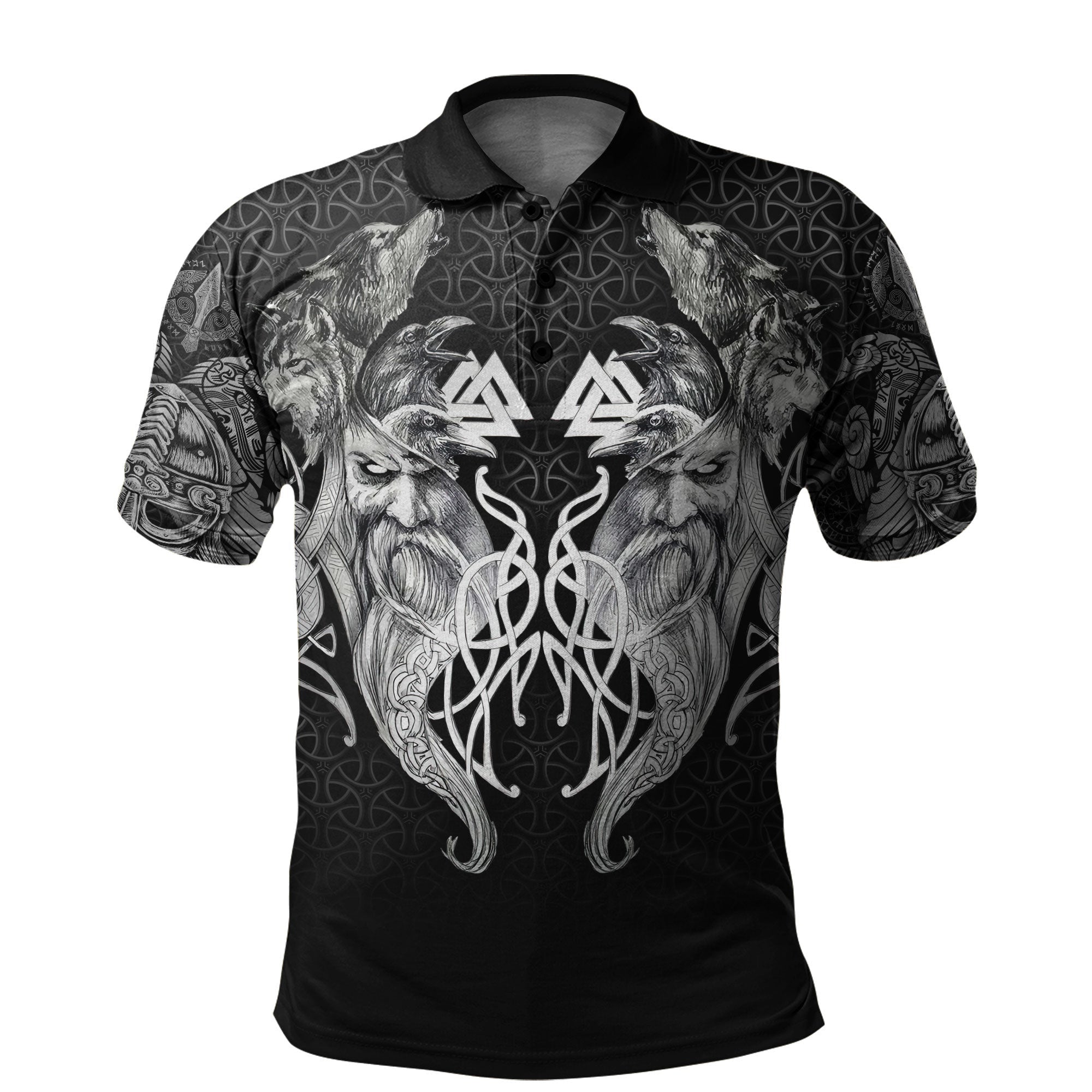 Wolf And Viking Black White 3D All Over Printed Unisex Shirt NTN08092202