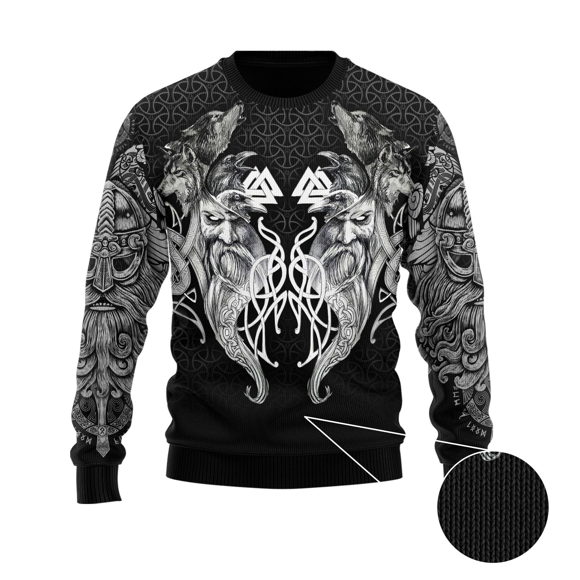 Wolf And Viking Black White 3D All Over Printed Unisex Shirt NTN08092202