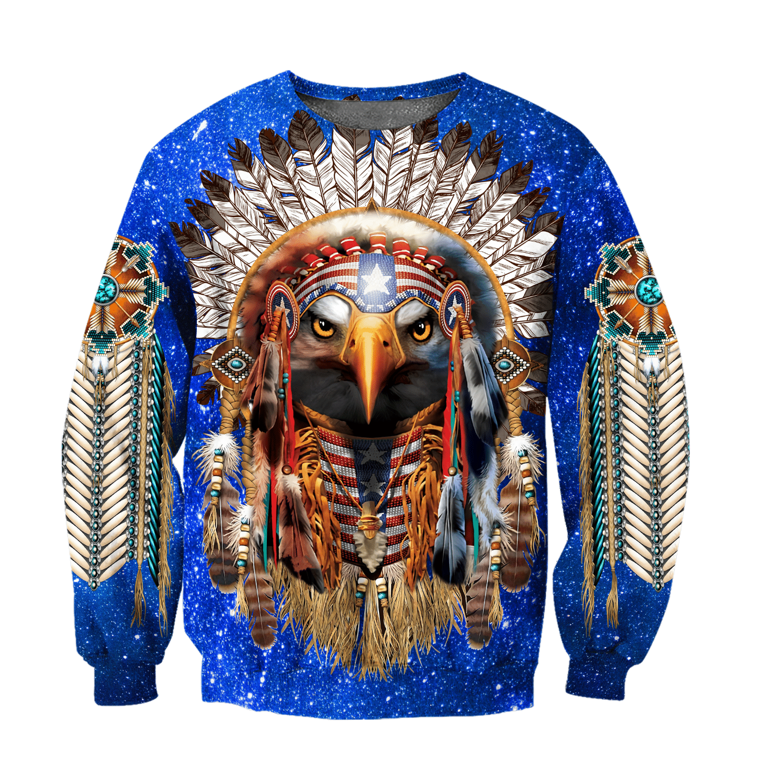 Eagle Native American Blue Galaxy Shirts DA-LAM