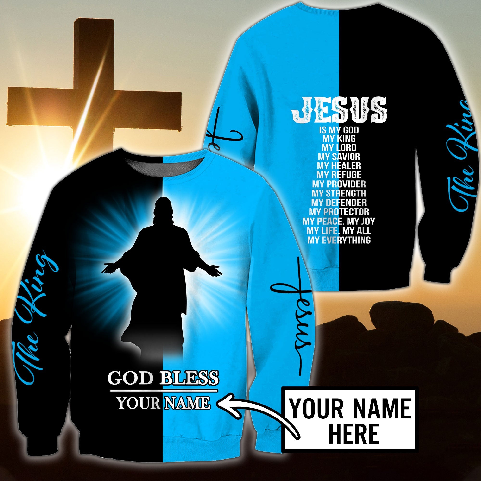 Premium Christian Jesus Personalized Name Printed Unisex Shirts