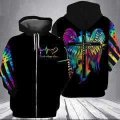 Faith Cross Wings Colorfull Jesus All Printed Shirts