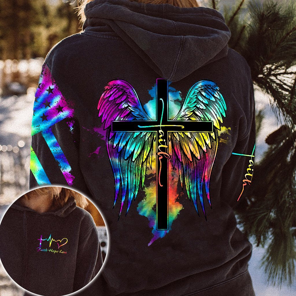 Faith Cross Wings Colorfull Jesus All Printed Shirts