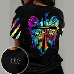 Faith Cross Wings Colorfull Jesus All Printed Shirts