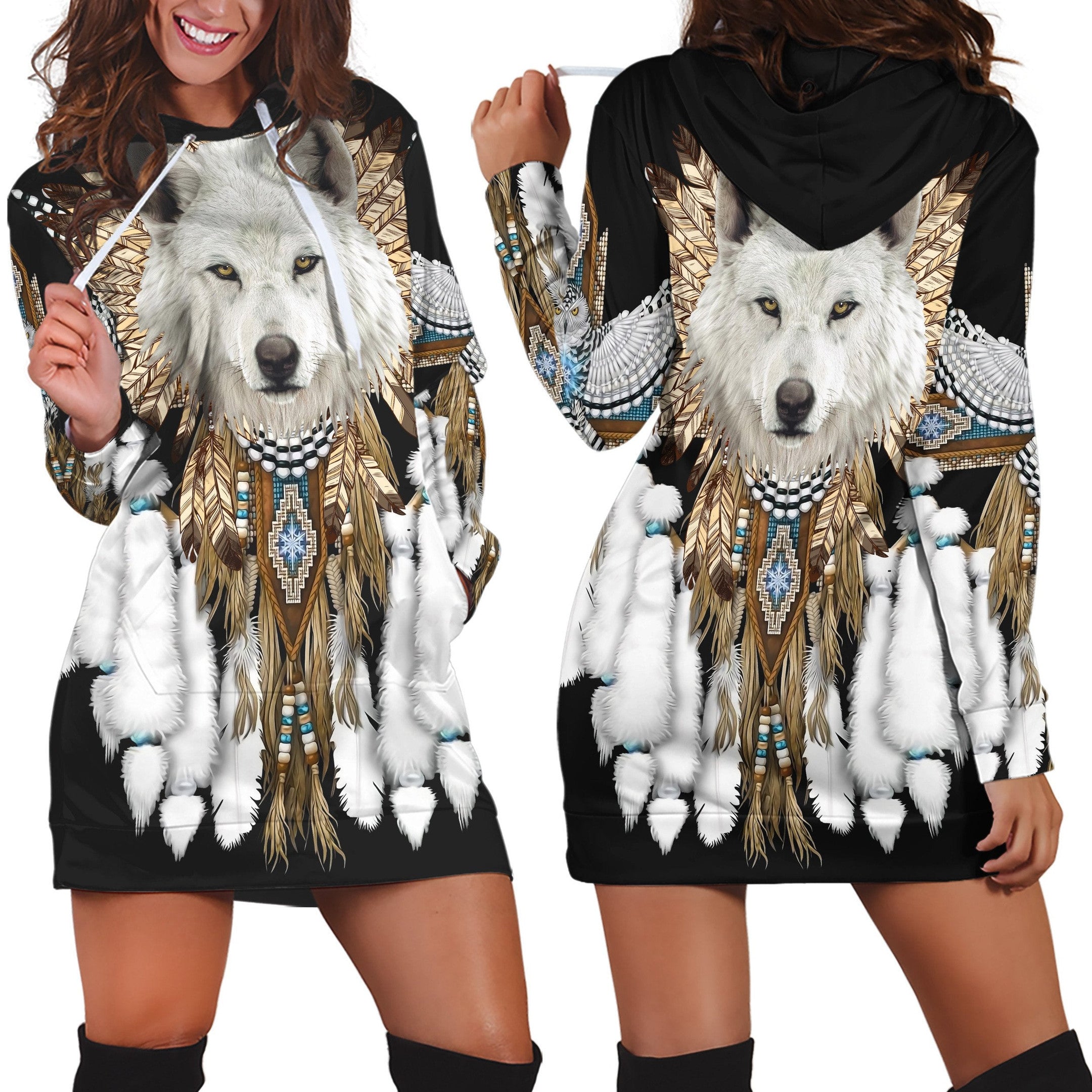 Native Wolf Spirit Unisex Hoodie ML