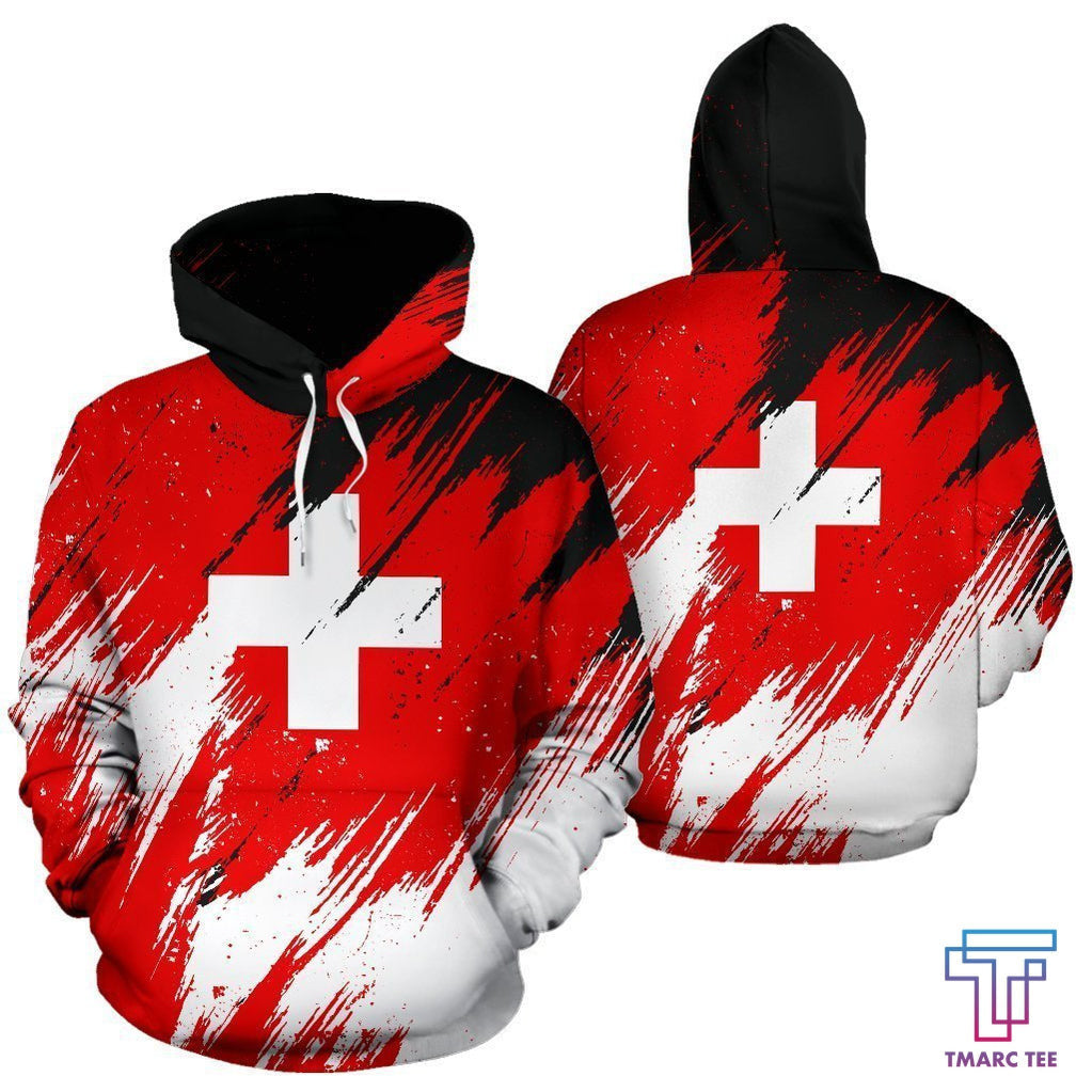 Switzerland Hoodie - Flag Color Painting