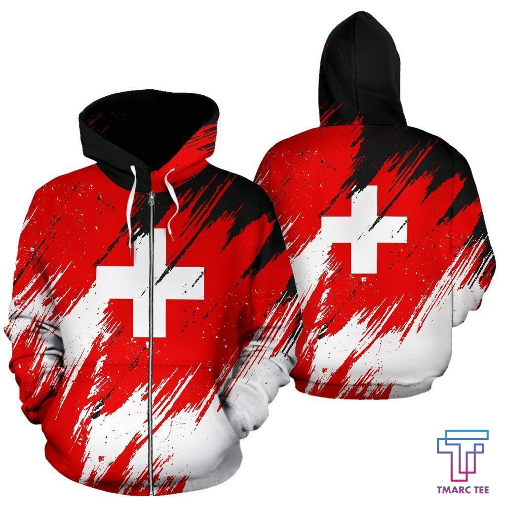 Switzerland Hoodie - Flag Color Painting