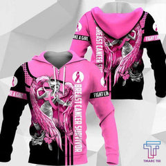 D Breast Cancer Angel Survivor Hoodie T-Shirt Sweatshirt SU