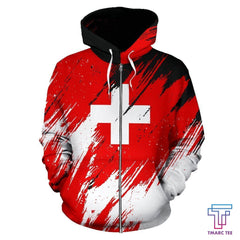 Switzerland Hoodie - Flag Color Painting