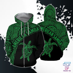 American Samoa Polynesian Hoodie - GREEN PL