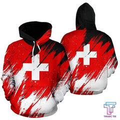 Switzerland Hoodie - Flag Color Painting NNK