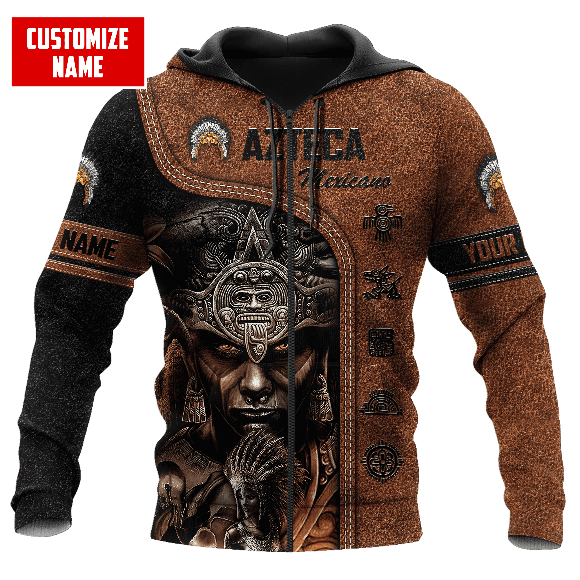 Personalized Name Azteca Mexicano Hoodie