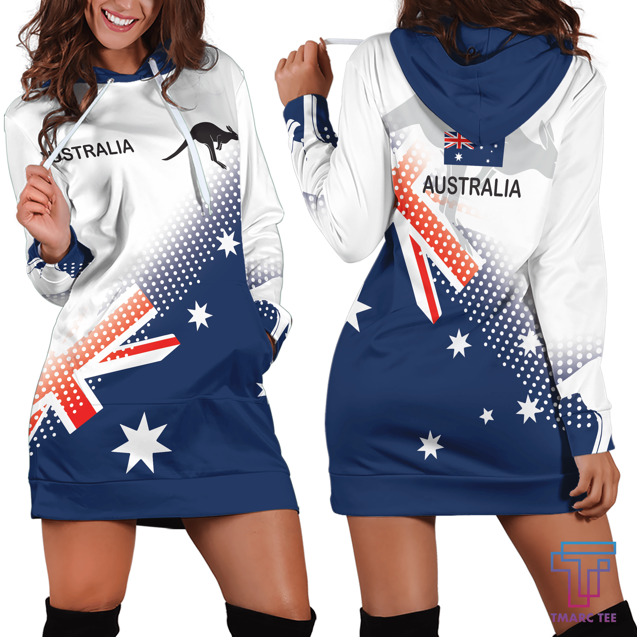 Australia Flag Zip Hoodie Dots Version PL