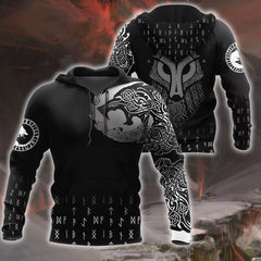 3D All Over Print Viking Wolf Hoodie