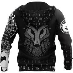 3D All Over Print Viking Wolf Hoodie