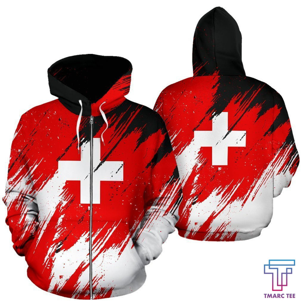 Switzerland Hoodie - Flag Color Painting NNK