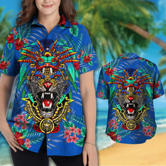 Aztec Golden Warrior Aztec Maya Hawaiian Shirt