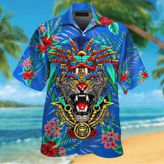 Aztec Golden Warrior Aztec Maya Hawaiian Shirt