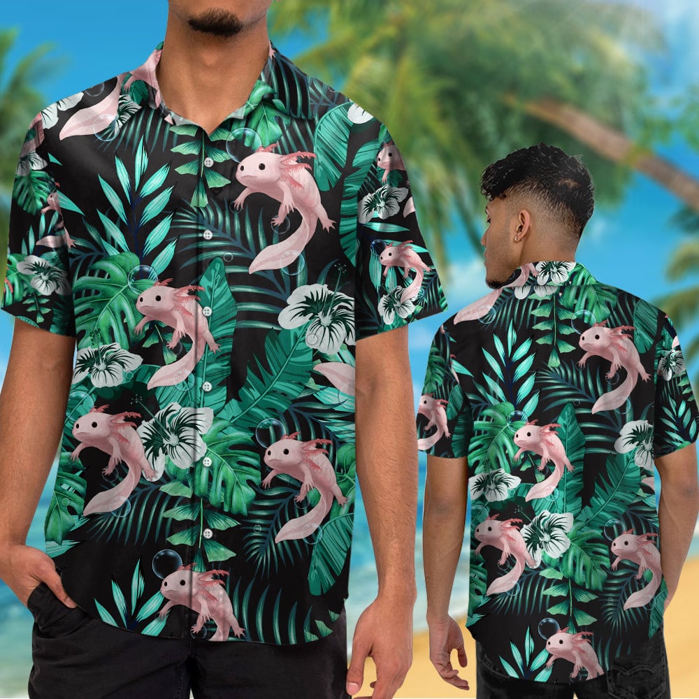 Mexican Axolotl Maya Aztec Hawaiian Shirt