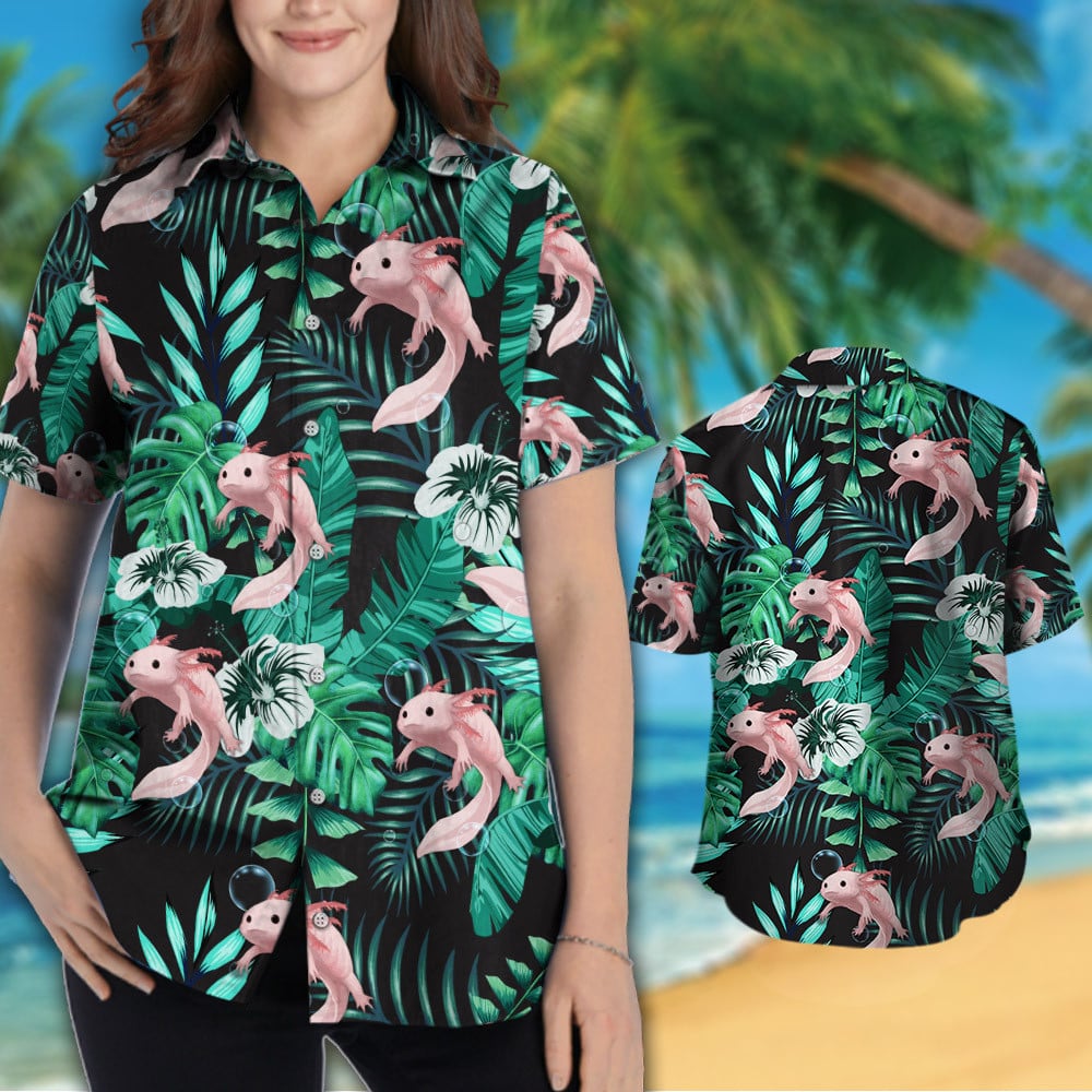 Mexican Axolotl Maya Aztec Hawaiian Shirt