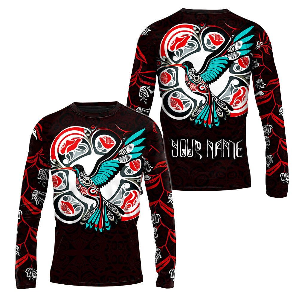 Stylish Hummingbird Native American Pacific Northwest Style Customized Name 3D All Over Printed Shirt