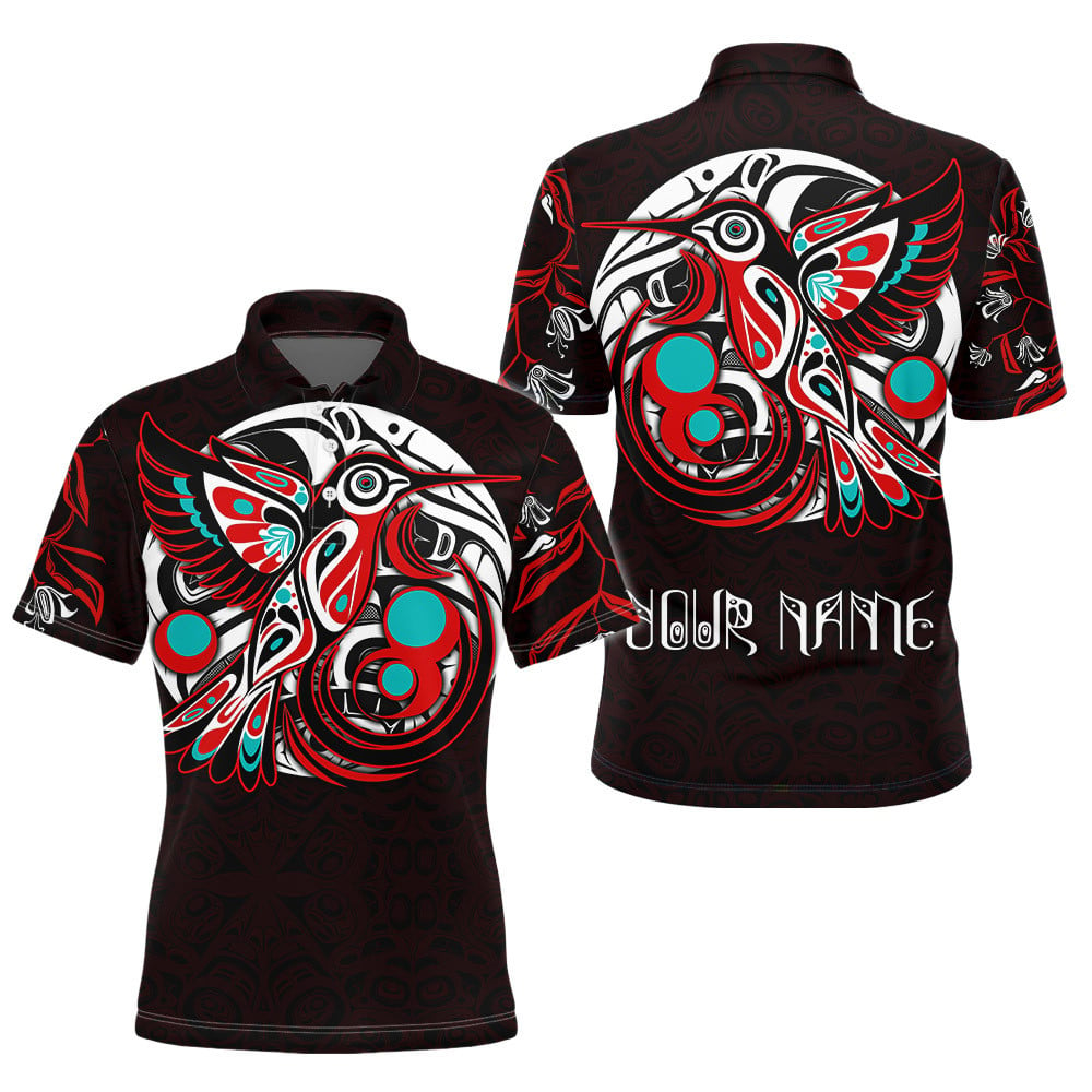 Unique Hummingbird Native American Pacific Northwest Style Customized Name 3D All Over Printed Shirt