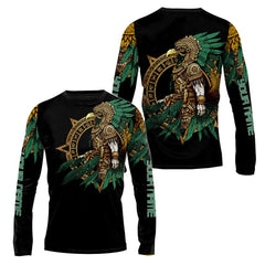 Brave Eagle Warrior Aztec Customized Name 3D All Over Printed Shirt