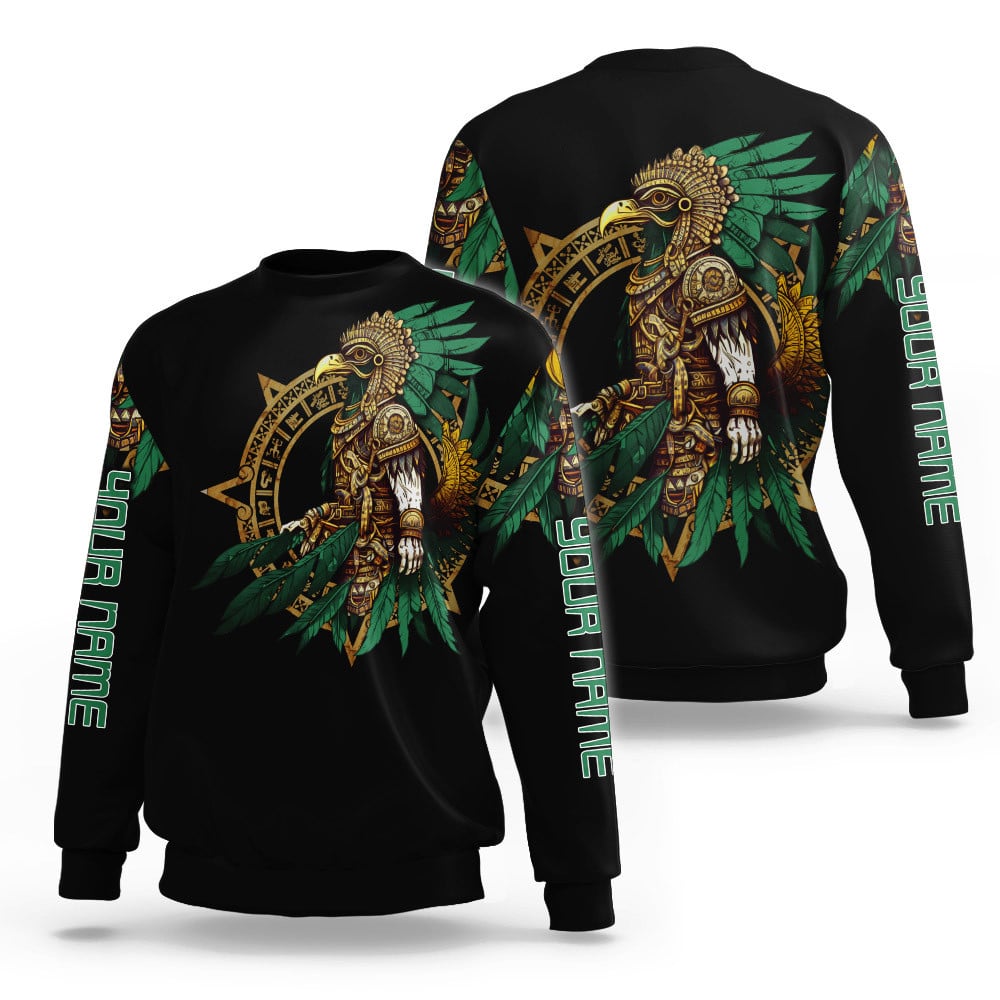 Brave Eagle Warrior Aztec Customized Name 3D All Over Printed Shirt