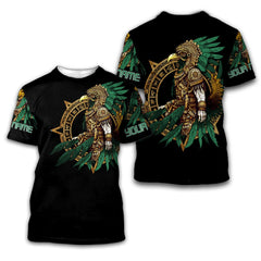 Brave Eagle Warrior Aztec Customized Name 3D All Over Printed Shirt