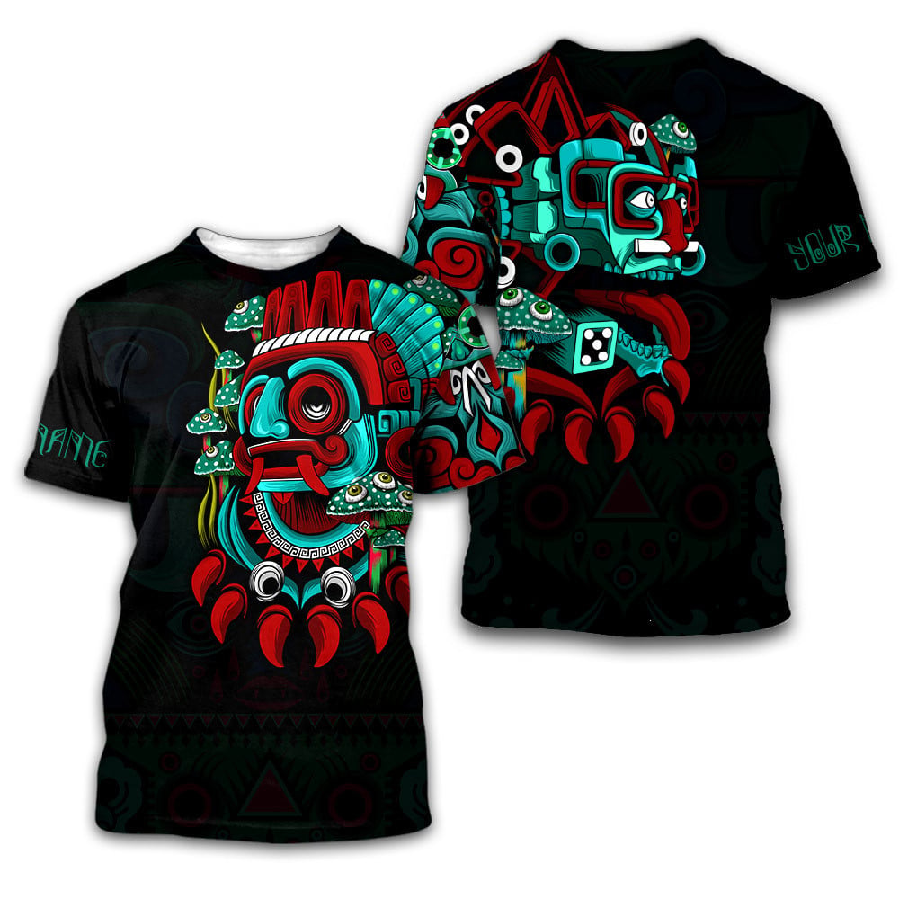 Aztec Tlaloc Mexica God Mural Art Customized Name 3D All Over Printed Shirt