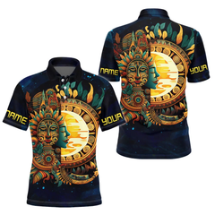 Aztec Luna Y Sol Mural Art 3D All Over Printed Shirts