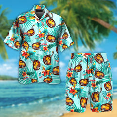 Mandolin Tropical Flowers Colorful Hawaiian Shirt For Music Lover