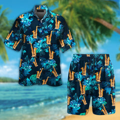 Saxophone Tropical Flowers Hawaiian Shirt For Music Lover