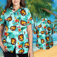 Mandolin Tropical Flowers Colorful Hawaiian Shirt For Music Lover