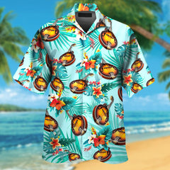 Mandolin Tropical Flowers Colorful Hawaiian Shirt For Music Lover