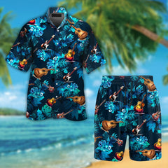 Guitar Tropical Flowers Hawaiian Shirt For Music Lover