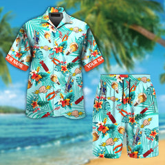 Custom Name Electrician Colorful Hawaiian Shirts for Men & Women