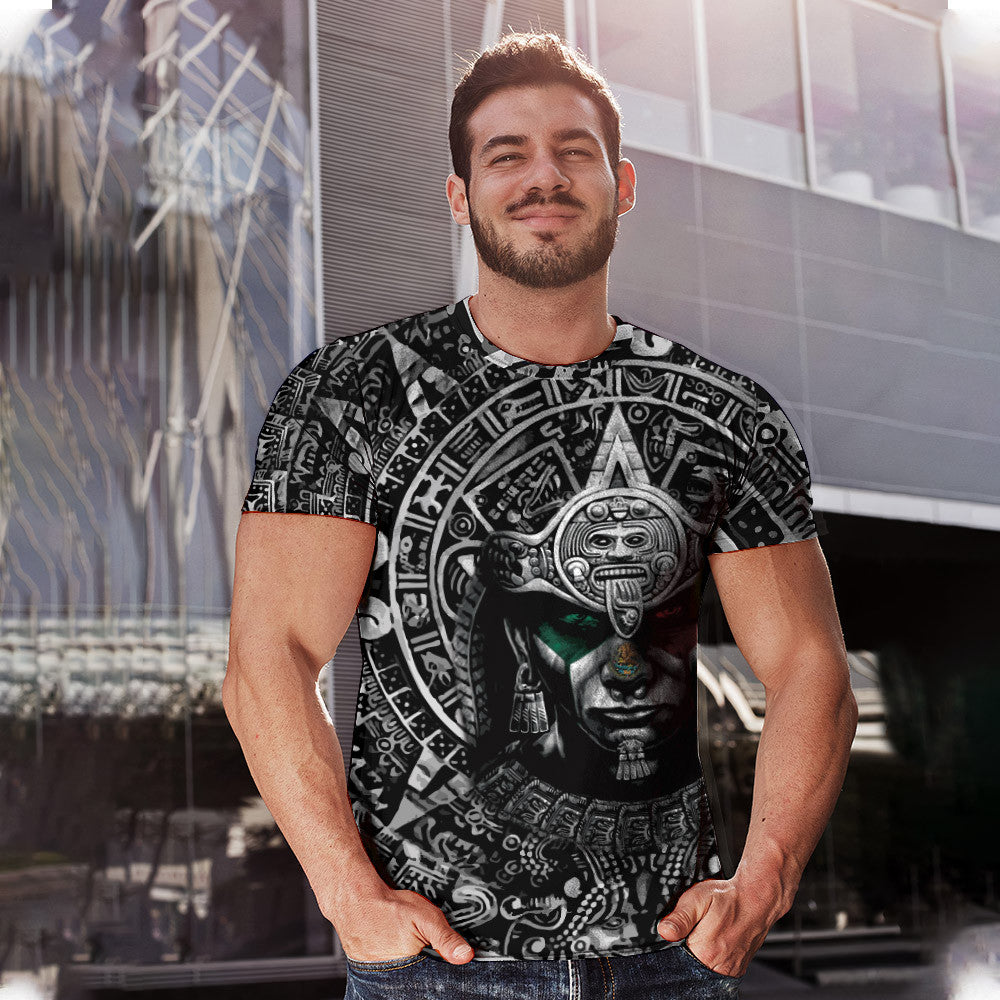 Aztec Warrior Mix Calendar Hilight Pattern Aztec All Over Printed 3D All Over Printed Hoodie