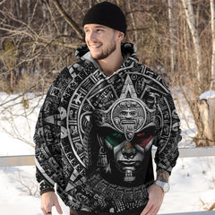 Aztec Warrior Mix Calendar Hilight Pattern Aztec All Over Printed 3D All Over Printed Hoodie