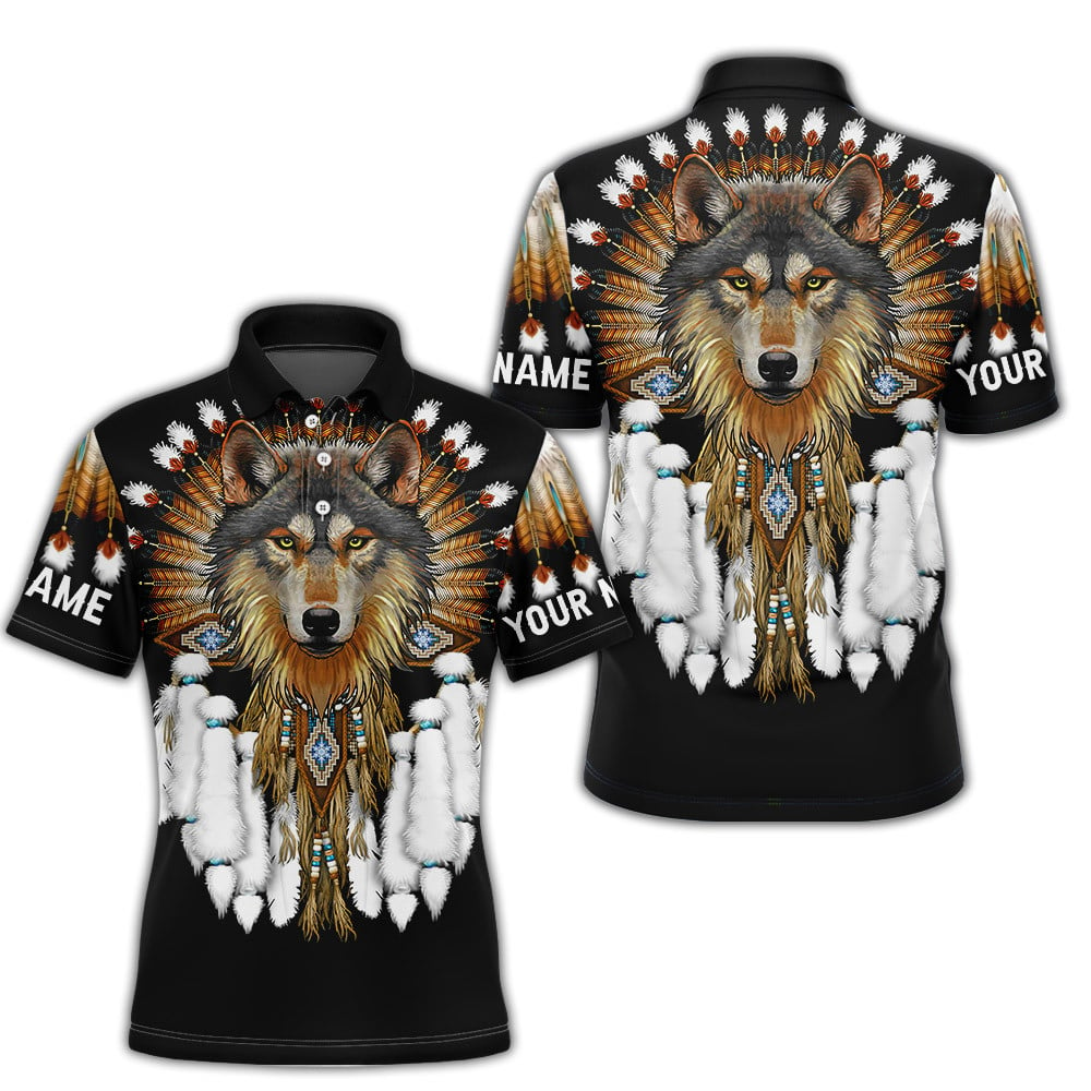 Unique Brown Wolf Symbolism Native American Customized 3D All Over Printed Shirts