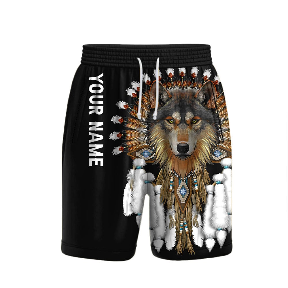 Unique Brown Wolf Symbolism Native American Customized 3D All Over Printed Shirts