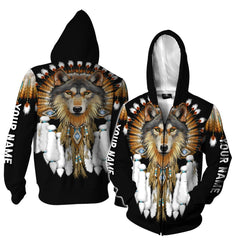 Unique Brown Wolf Symbolism Native American Customized 3D All Over Printed Shirts