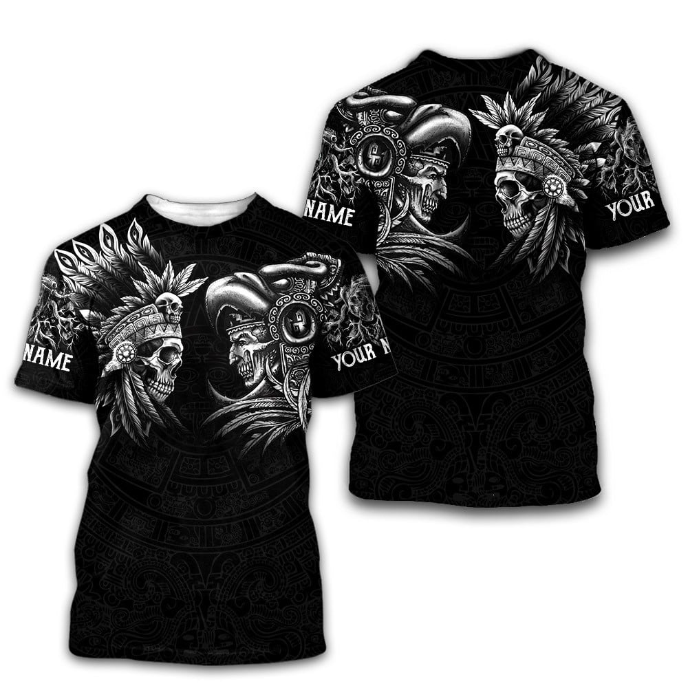 Aztec Warriors Skull Custom Name 3D All Over Printed Shirts