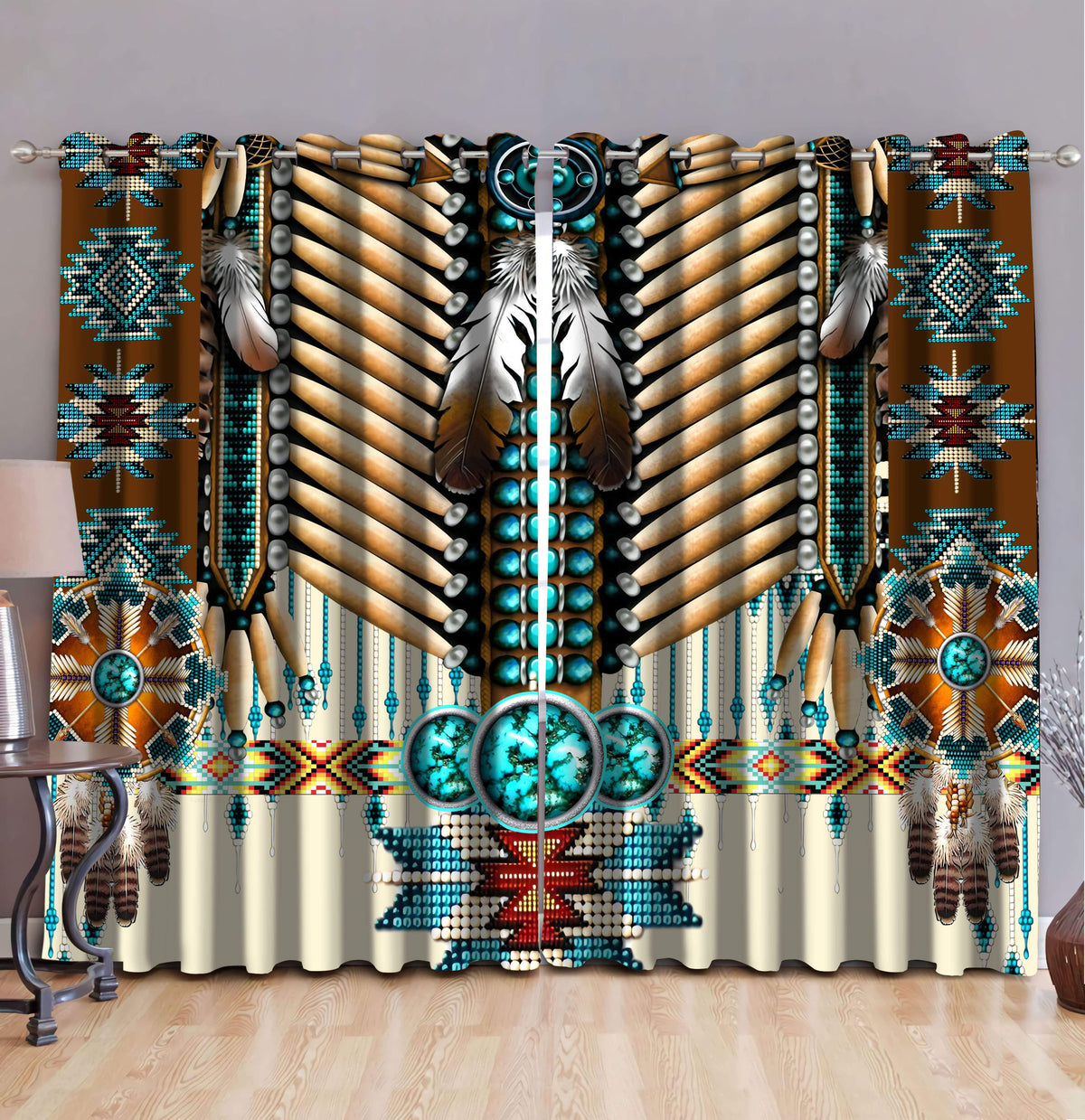 Native American Pattern 3D All Over Printed Window Curtains - Amaze Style™