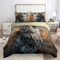 Native American Wolf Bedding Set MEI200805011S-MEI - Amaze Style™-Bedding Set