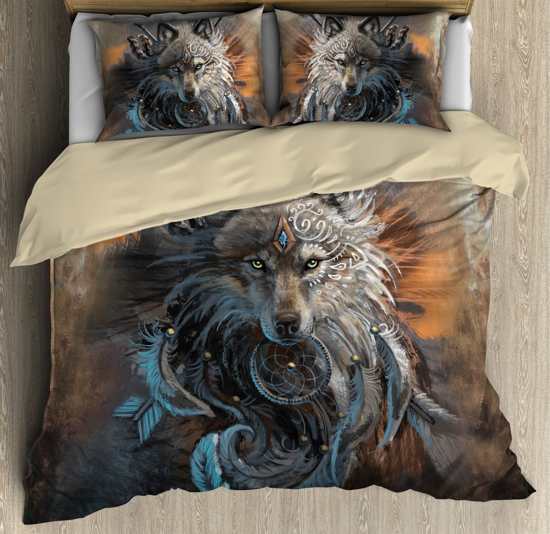 Native American Wolf Bedding Set MEI200805011S-MEI - Amaze Style™-Bedding Set