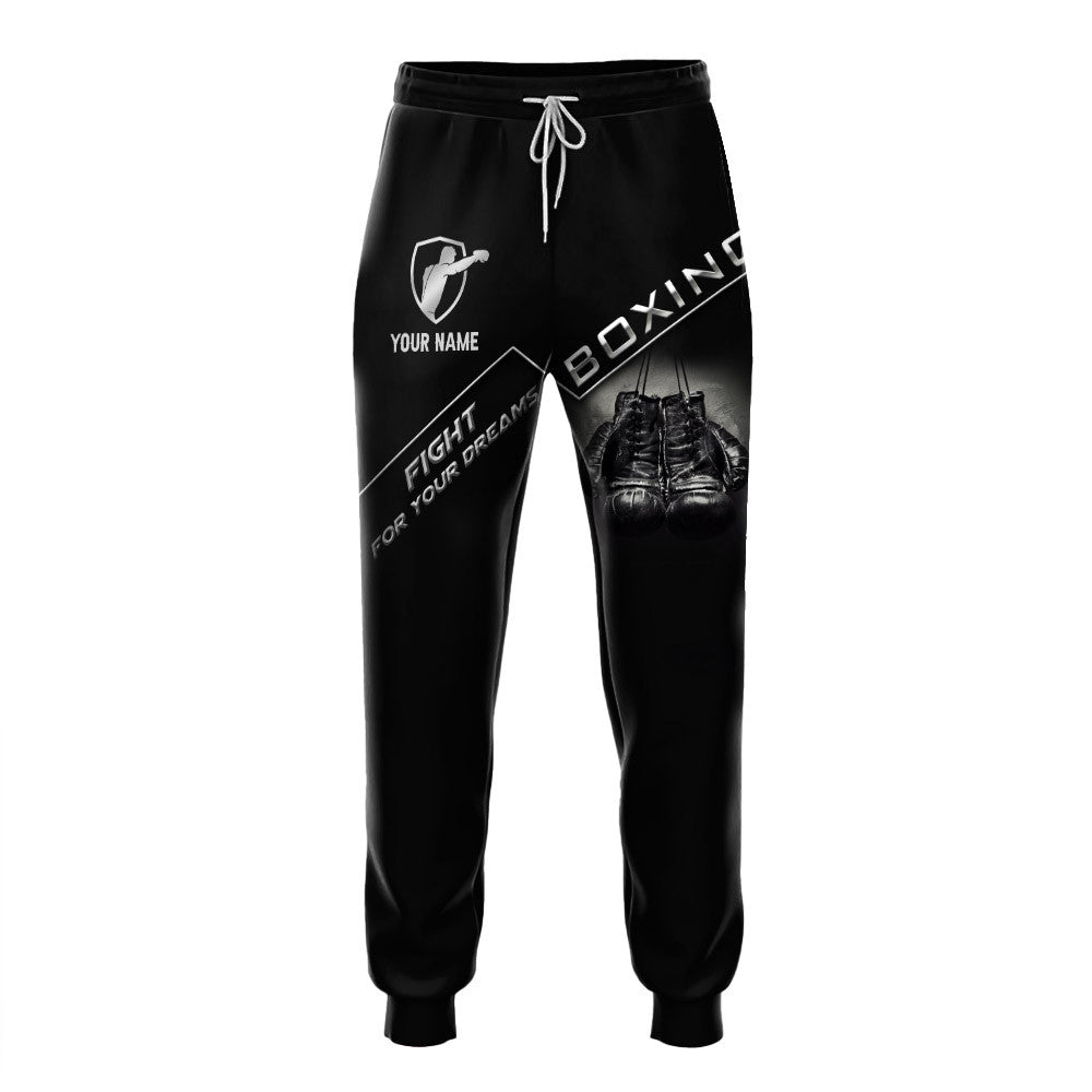 Custom Boxing Sweatpants Boxing Gloves 3D Print Sweatpants Fight For Your Dream