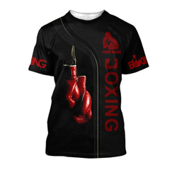 Boxing Custom Tee Shirts Gift For Boxing Lovers Red Boxing Gloves 3D Shirts